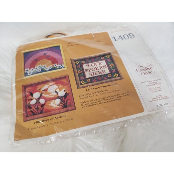 Vintage Creative Circle 1409 Hues of Autumn‎ Needlepoint Fall Mod Retro 70s - Picture 2 of 3